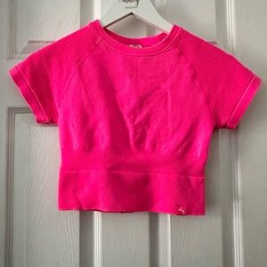 JoyLab Vibrant Neon Pink Short Sleeve Workout Activewear Top